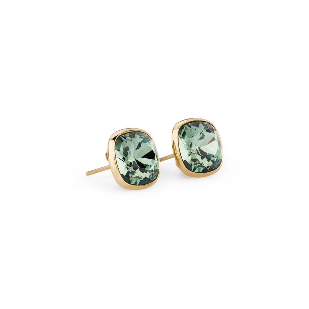 1 - Brosway BRT27 earrings in PVD Gold and Swarovski green N-Tring collection