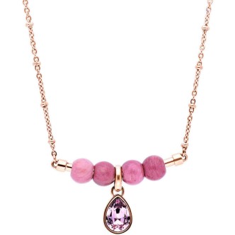 1 - Collana Brosway BTJMS694 in acciaio con finitura PVD Oro rosa e Swarovski collezione Tres Jolie