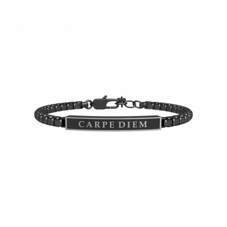 1 - Kidult Carpe Diem man bracelet 731811 316L steel Black PVD Philosophy collection