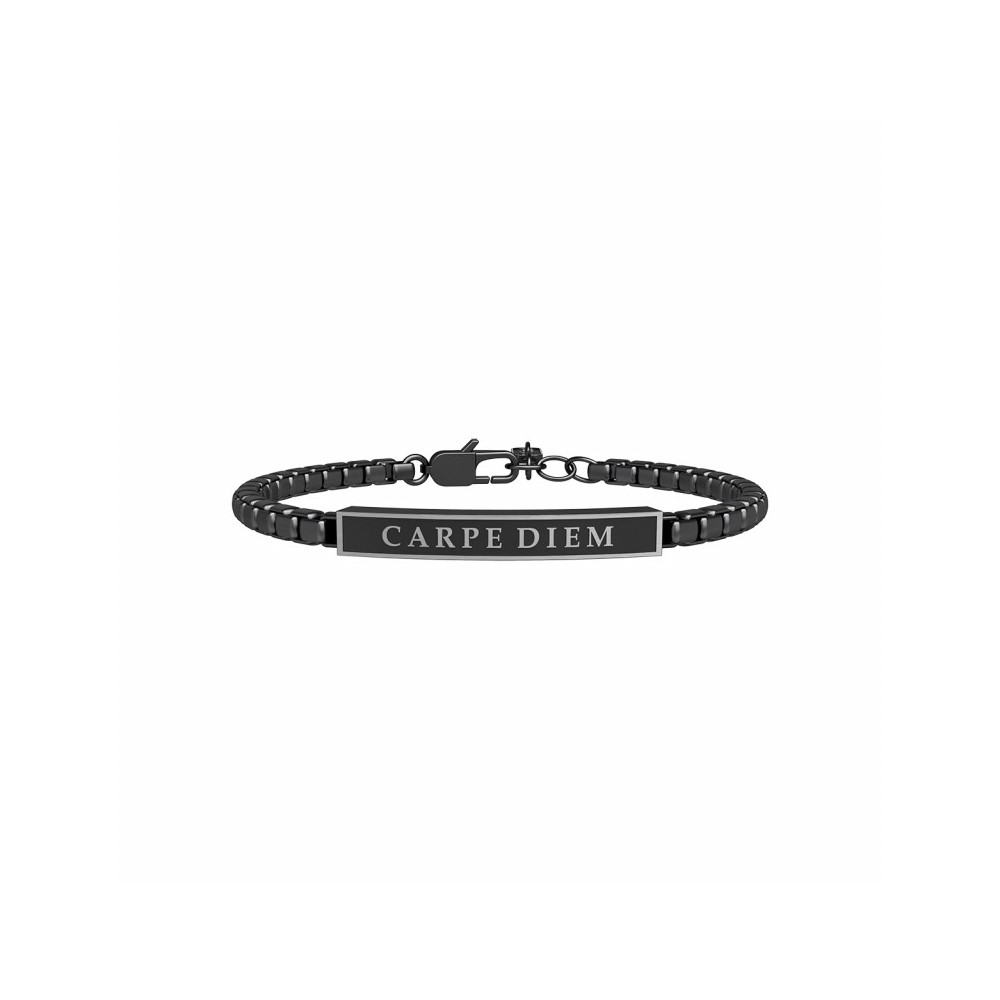 1 - Kidult Carpe Diem man bracelet 731811 316L steel Black PVD Philosophy collection