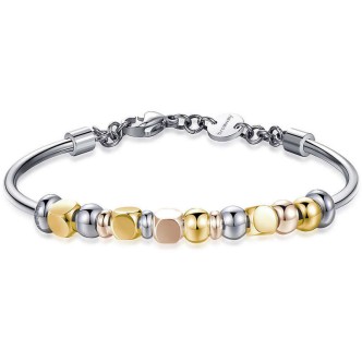 1 - Bracciale Brosway BTJMP003 in acciaio 316L con dettagli PVD Oro e PVD Oro rosa collezione Trés Jolie