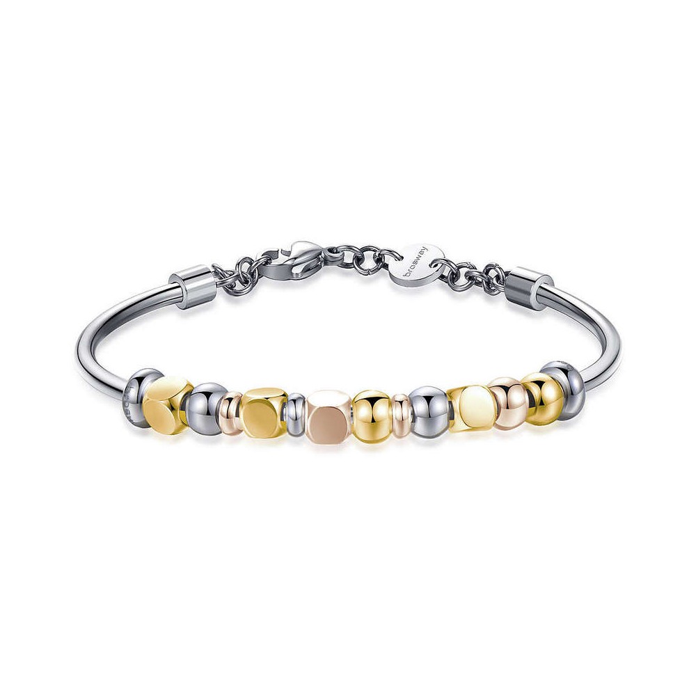 1 - Bracciale Brosway BTJMP003 in acciaio 316L con dettagli PVD Oro e PVD Oro rosa collezione Trés Jolie