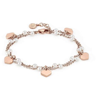 1 - Bracciale Nomination donna 027246/022 acciaio argento 925 ed oro rosa collezione Mon Amour