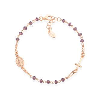 1 - Bracciale Amen donna BRORL3 Argento con cristalli collezione Rosario