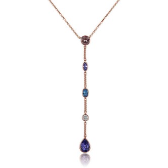 1 - Brosway BFF05 necklace in PVD Rose gold with stones and Swarovski crystals Affinity collection