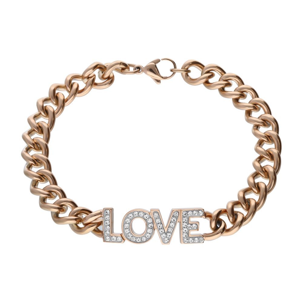 1 - Love Stroili woman bracelet 1666594 pink steel Lady Message collection