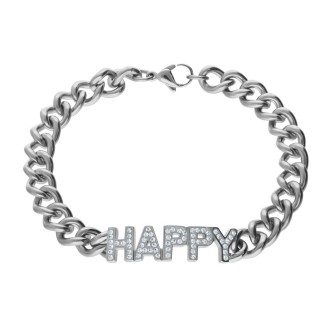 1 - Happy Stroili woman bracelet 1666595 steel Lady Message collection