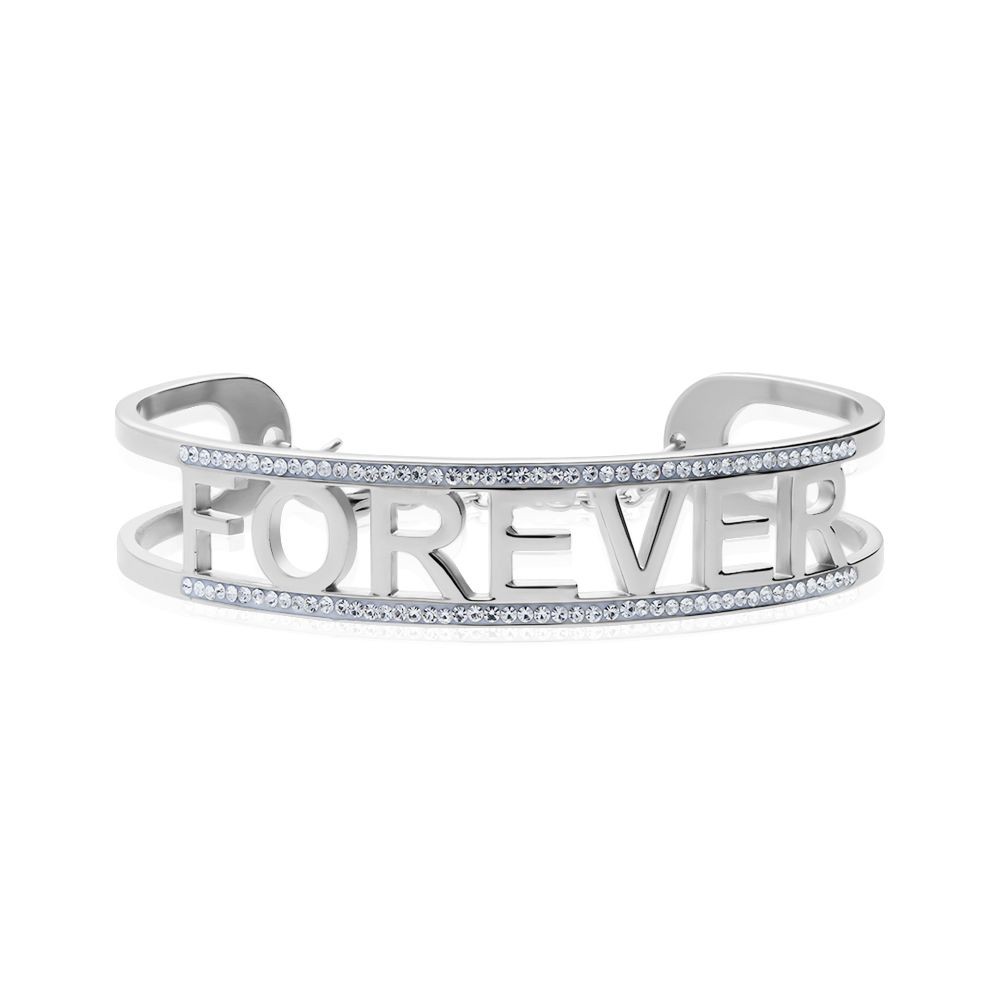 1 - Forever Stroili bangle bracelet woman 1663115 steel Lady Message collection