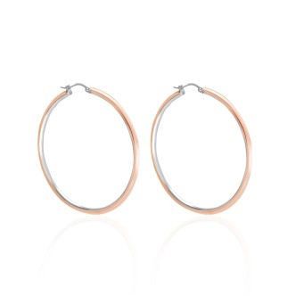 1 - Stroili hoop earrings woman 1664557 rosy steel brass Lady Code collection