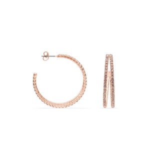 1 - Stroili hoop earrings woman 1663899 rose metal Romatic Shine collection