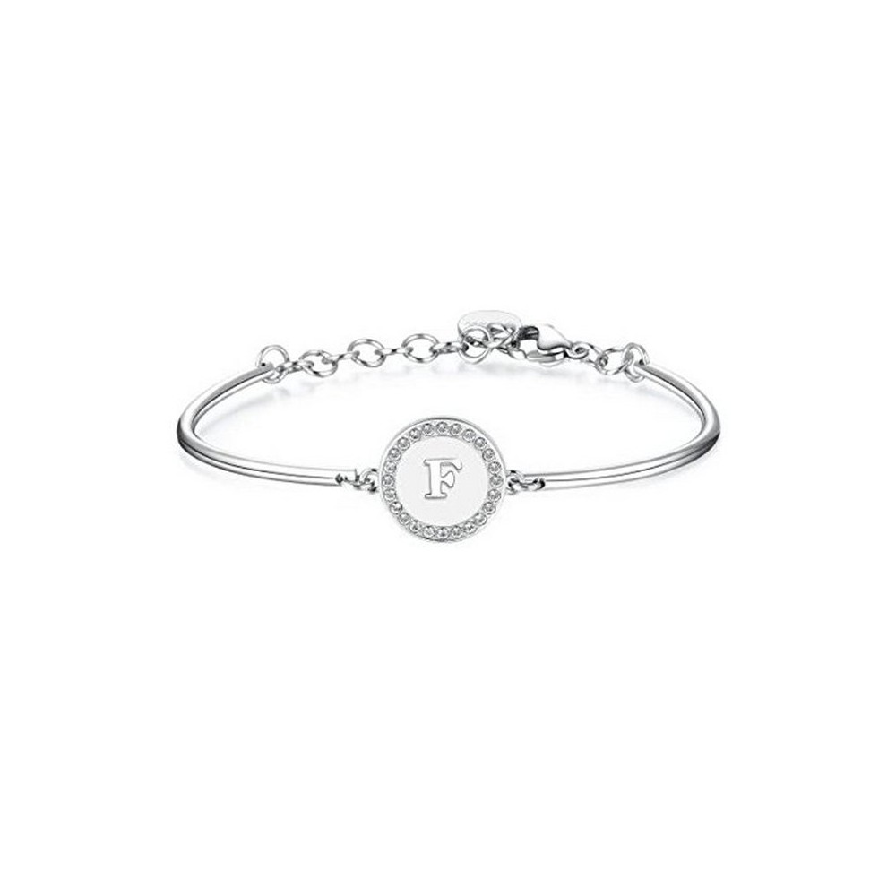 1 - BHK129 Brosway bracelet in stainless steel with Swarovski letter F Chakra collection