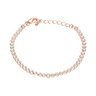 1 - Bracciale tennis Stroli donna 1663927 metallo rosato collezione Romantic Shine