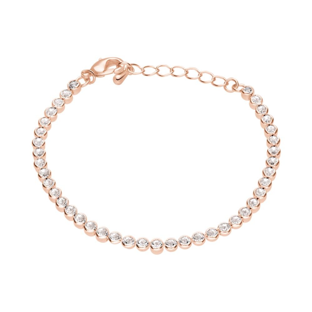 1 - Bracciale tennis Stroli donna 1663927 metallo rosato collezione Romantic Shine