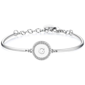 1 - Bracciale Brosway BHK130 in acciaio con Swarovski lettera G collezione Chakra