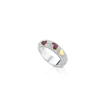 1 - Roberto Giannotti ring GIA373-20 Silver with cubic zirconia Hearts collections