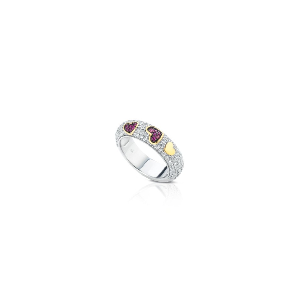 1 - Roberto Giannotti ring GIA373-20 Silver with cubic zirconia Hearts collections