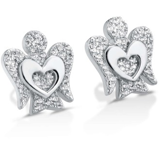 1 - Roberto Giannotti woman earrings GIA332B Silver with cubic zirconia Angels collection