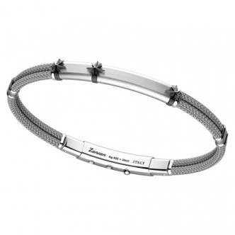 1 - Bracciale uomo Zancan ESB065-GR acciaio e kevlar collezione Robikevlar Star