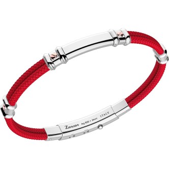 1 - Zancan EXB577R-RO man bracelet Silver and kevlar Robikevlar Star collection