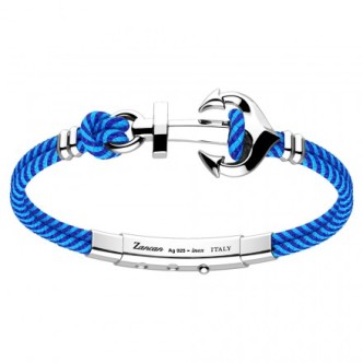 1 - Bracciale uomo Zancan EXB918-08 Argento e kevlar collezione Regata