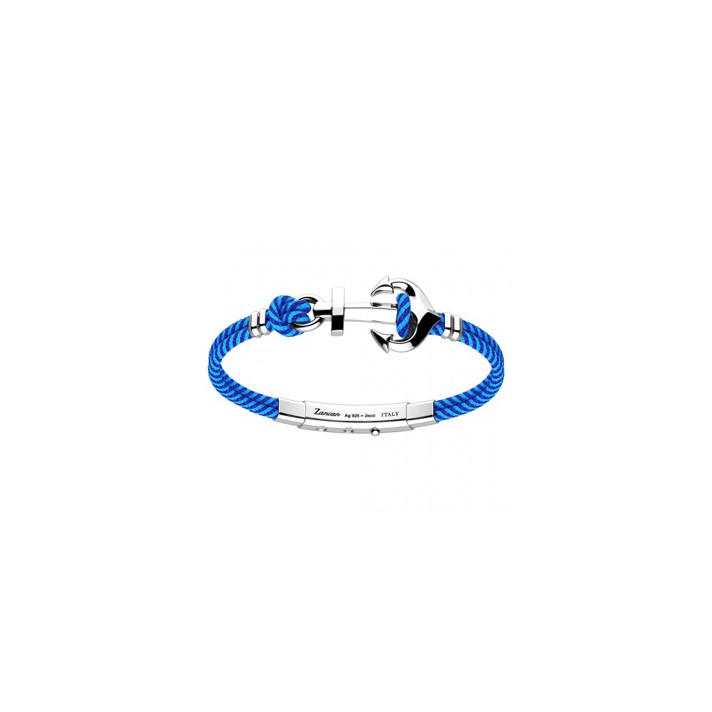 1 - Bracciale uomo Zancan EXB918-08 Argento e kevlar collezione Regata