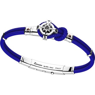 1 - Bracciale uomo Zancan EXB864R Argento e kevlar collezione Kompass