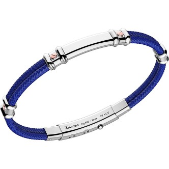 1 - Bracciale uomo Zancan EXB577R-BL Argento e kevlar collezione Robikevlar Star