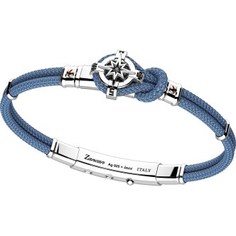 1 - Zancan EXB864R-AV man bracelet Silver and kevlar Kompass collection