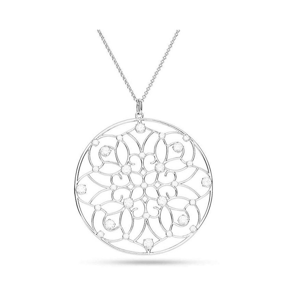 1 - Necklace Brosway BOI01 rhodium-plated brass medallion with white zircons Corinto collection