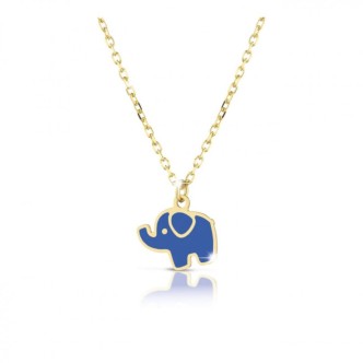 1 - Le Bebè elephant necklace PMG025 9Kt Yellow Gold Primegioie collection