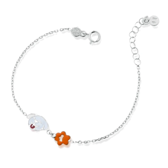 1 - Le Bebè dog and paw bracelet PMG077 9Kt White Gold Primegioie collection