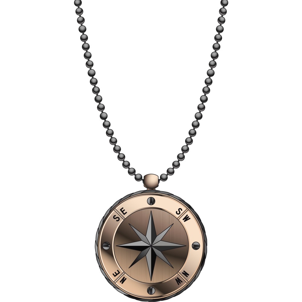 1 - Zancan wind rose man necklace EHC152 steel Hi Teck collection