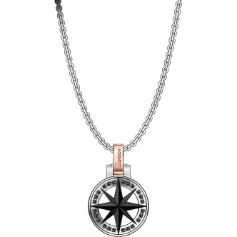 1 - Zancan EHC153 men's polar star necklace steel Hi Teck collection