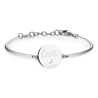 1 - Bracciale Brosway BHK35 in acciaio con scritta Love incisa collezione Chakra