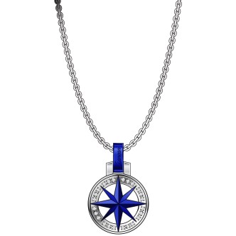 1 - Collana uomo rosa dei venti Zancan EHC159 acciaio collezione Hi Teck