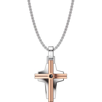 1 - Zancan cross necklace EHC164 steel Hi Teck collection