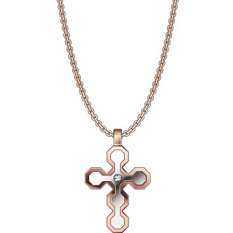 1 - Collana uomo croce Zancan EHC166 acciaio collezione Hi Teck