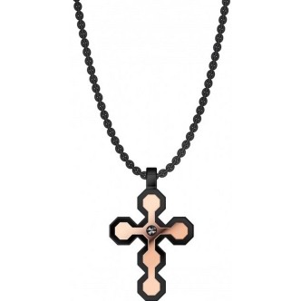 1 - Collana uomo croce Zancan EHC169 acciaio collezione Hi Teck