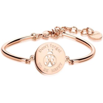 1 - BHK52 Brosway bracelet in stainless steel Rose gold with ladybug engraved Chakra collection