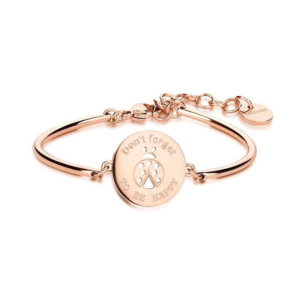 1 - BHK52 Brosway bracelet in stainless steel Rose gold with ladybug engraved Chakra collection