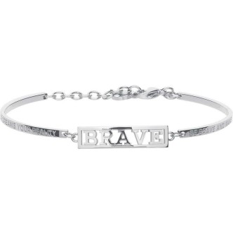 1 - Bracciale Brosway BHK238 in acciaio con scritta Brave collezione Chakra.