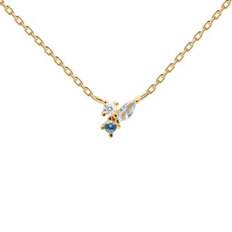 1 - PD PAOLA necklace CO01-176-U 925 silver, gold plating, Atelier Midnight Blue collection