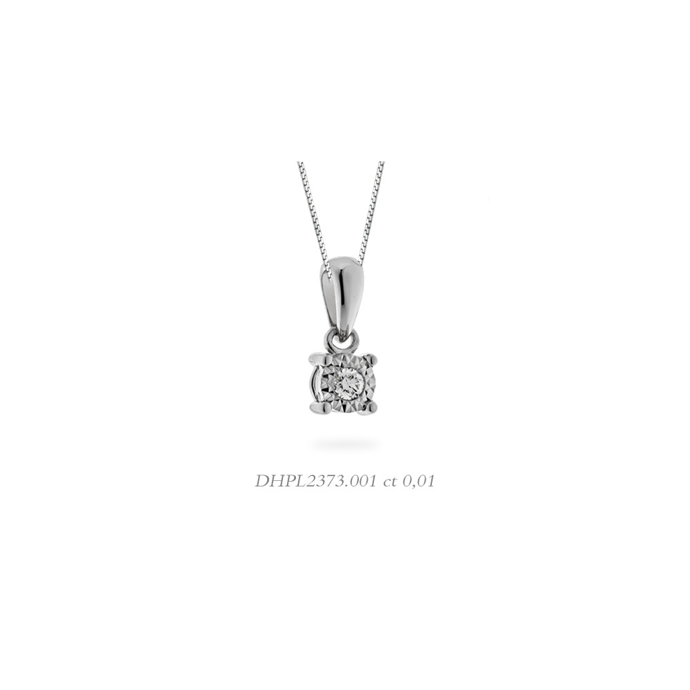 1 - Women's Gold Point of Light Necklace DHPL2373.001 White Gold with diamond Stars collection