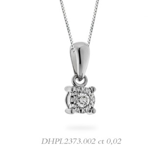 1 - Collana Donna Oro Punto Luce DHPL2373.002 Oro Bianco con diamante collezione Stelle