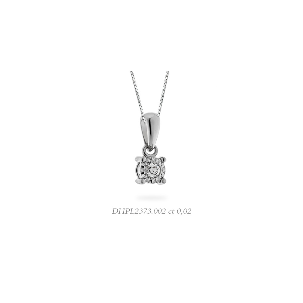 1 - Collana Donna Oro Punto Luce DHPL2373.002 Oro Bianco con diamante collezione Stelle