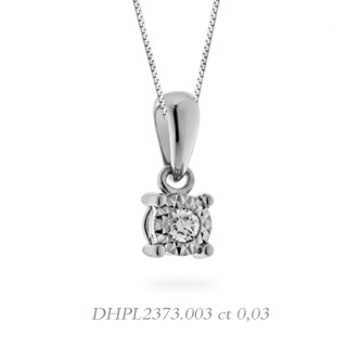 1 - Women's Gold Point of Light Necklace DHPL2373.003 White Gold with diamond Stars collection