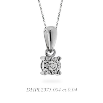 1 - Collana Donna Oro Punto Luce DHPL2373.004 Oro Bianco con diamante collezione Stelle