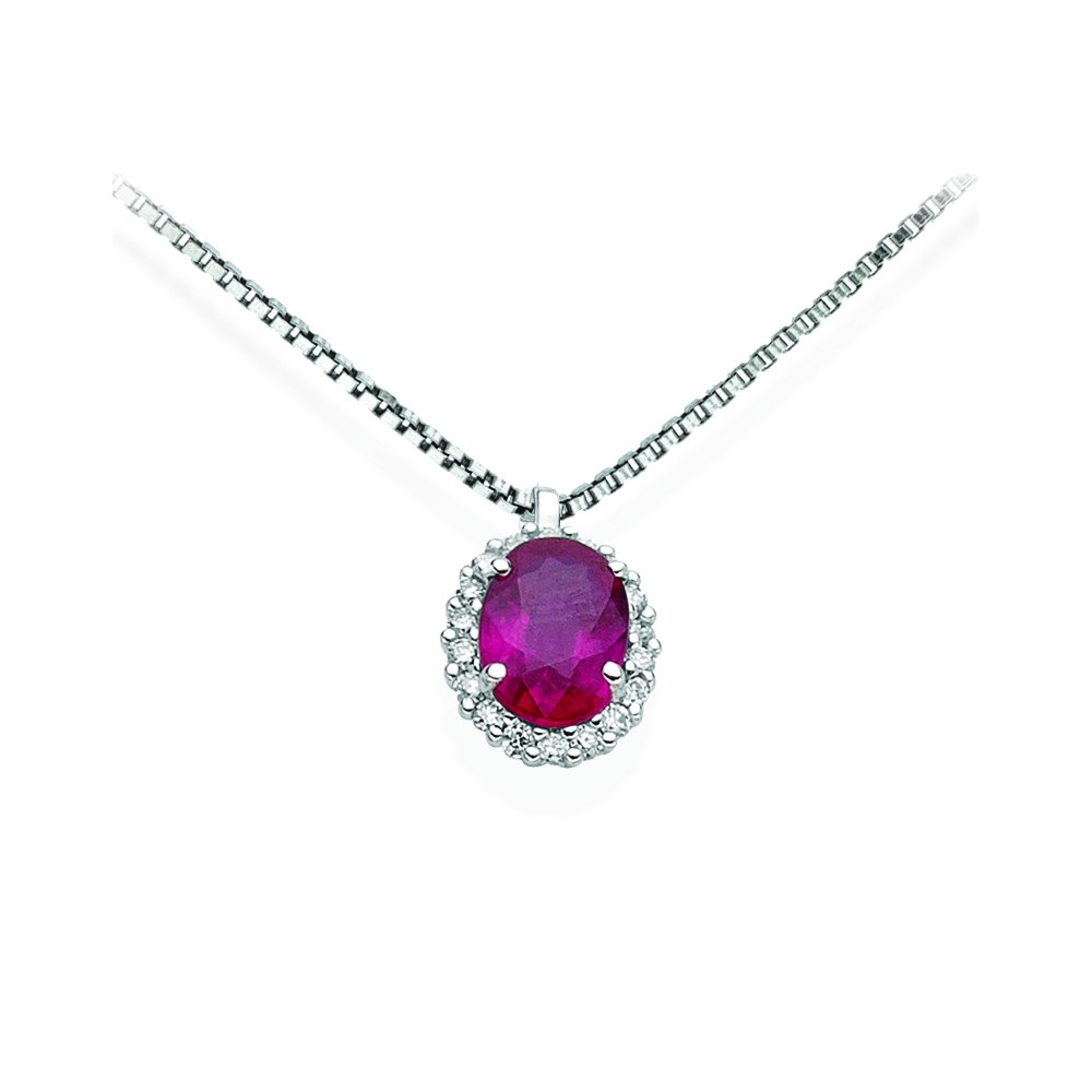 1 - Ruby Woman Necklace Gold DHPR7877.006 18Kt Gold with Rainbow collection diamonds