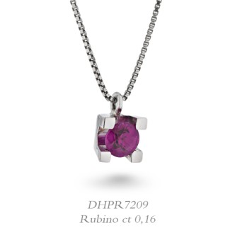 1 - Collana rubino Donna Oro DHPR7209 Oro 18Kt con diamanti collezione Arcobaleno