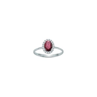 1 - DonnaOro ruby ring DHAR7879.006 750 white gold with diamonds